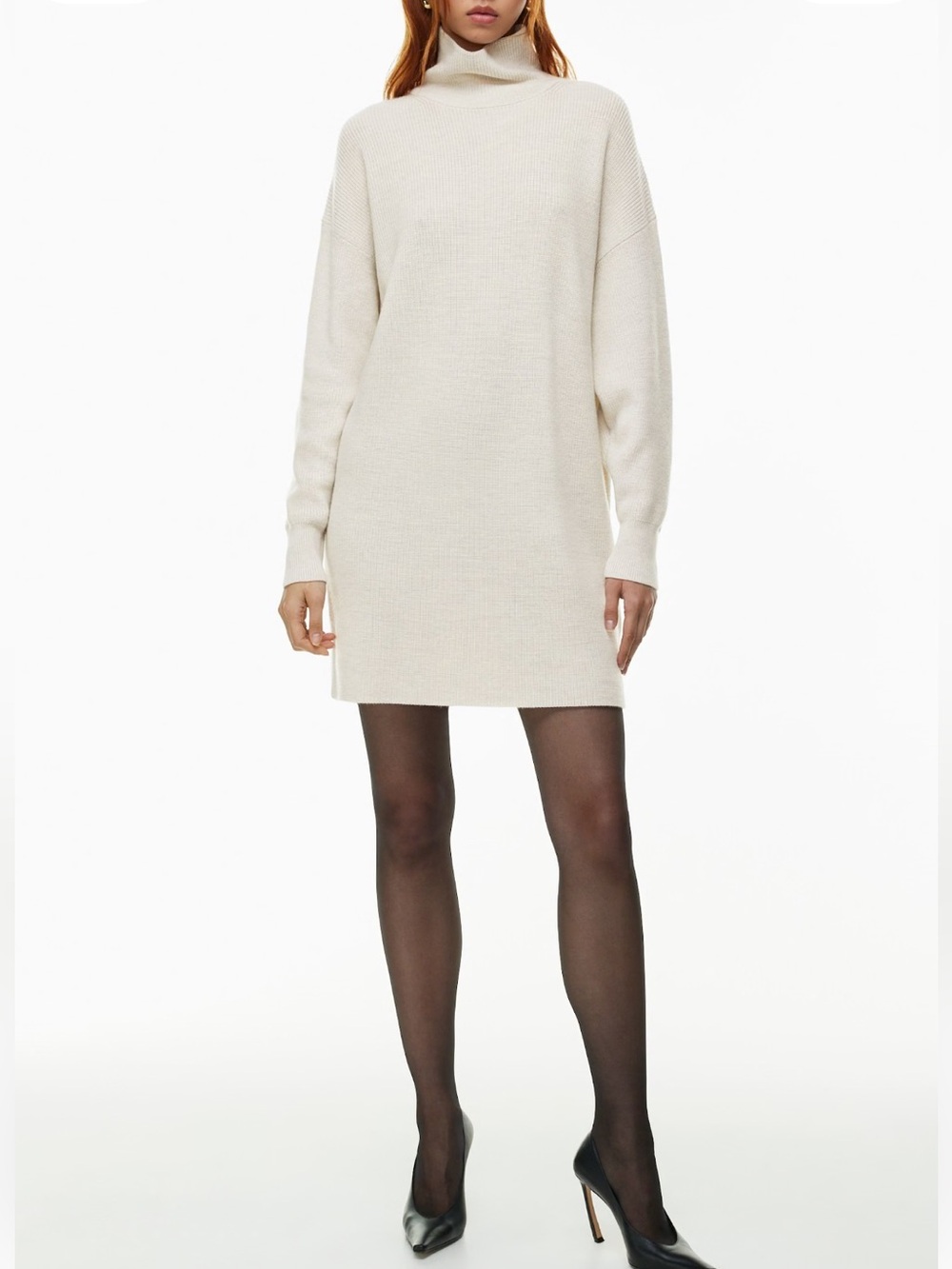 ARITZIA Babaton Merino Wool Cream Turtleneck Dress